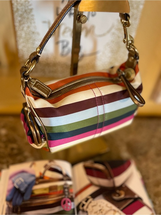 Coach Handbags - COACH Y2K Legacy Stripe Kisslock Limited Edition Mini Shoulder Bag AND Catalog